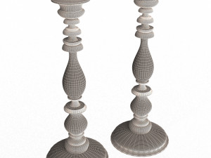 wood candlestick Modelo 3D