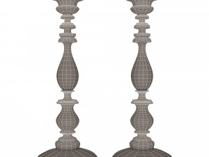 wood candlestick Modelo 3D