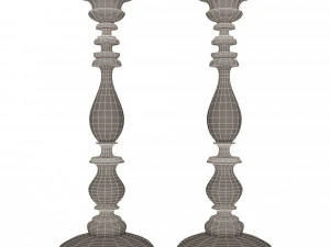 wood candlestick 3D Model