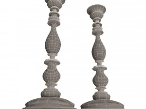 wood candlestick 3D Model