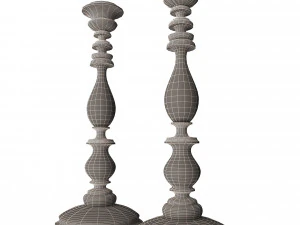 wood candlestick 3D Model