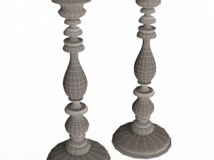 wood candlestick 3D Model