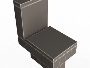 black modern toilet 3D Model