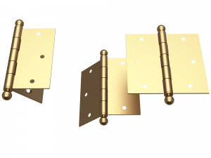 brass door hinge Model 3D