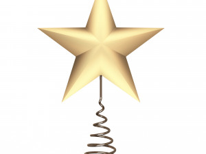 gold star tree topper 3D Model
