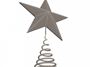 gold star tree topper 3D 模型