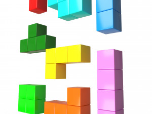 tetris bricks set Modèle 3D