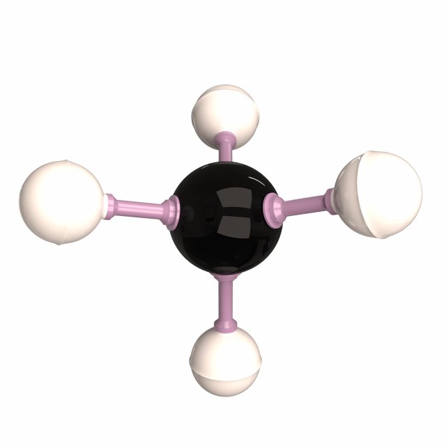 methane molecule 3D Model .c4d .max .obj .3ds .fbx .stl .blend 