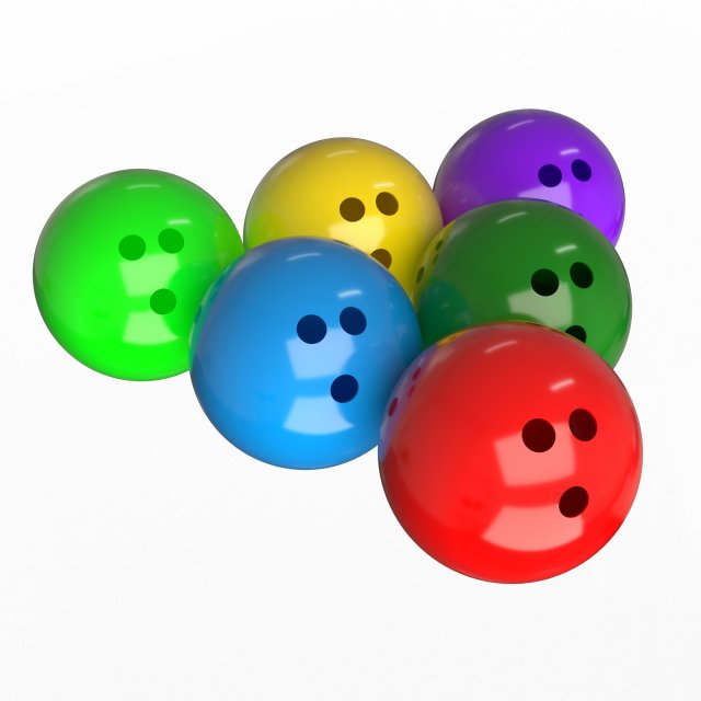 bowling ball set 3D Model .c4d .max .obj .3ds .fbx .stl .blend 