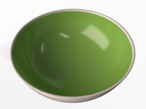 green and white cereal bowl 3D 模型