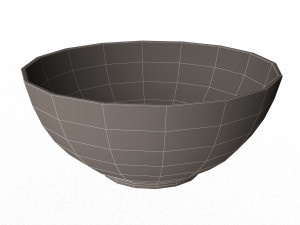 green and white cereal bowl 3D 模型