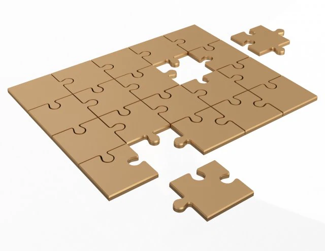 golden jigsaw puzzle 03 3D Model .c4d .max .obj .3ds .fbx .stl .blend 