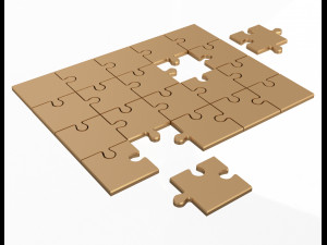 golden jigsaw puzzle 03 Modelo 3D