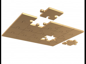 golden jigsaw puzzle 03 3D-Modell