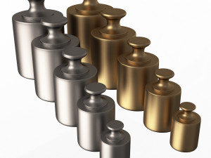 antique scale weights set 3D Model