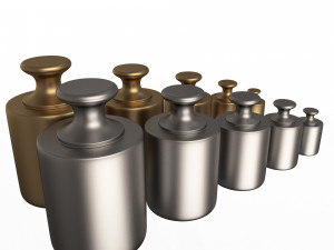 antique scale weights set 3D Модель