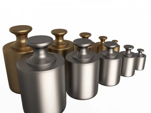 antique scale weights set 3D Model