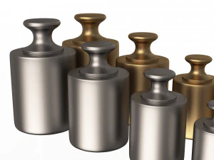antique scale weights set 3D Model