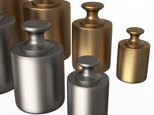 antique scale weights set 3D Model