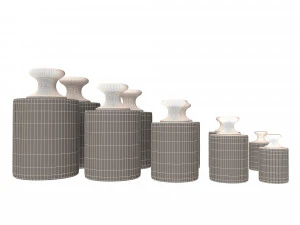 antique scale weights set 3D Model