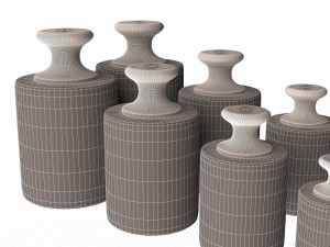 antique scale weights set 3D Модель
