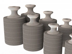 antique scale weights set 3D Model
