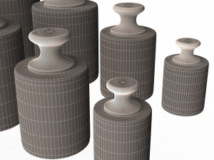 antique scale weights set 3D Модель