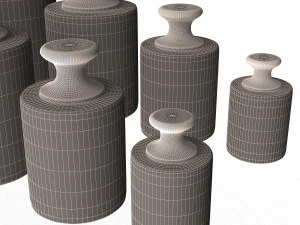 antique scale weights set 3D Model