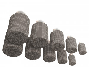 antique scale weights set 3D Модель