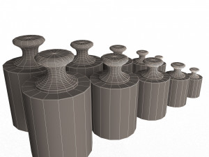 antique scale weights set 3D Модель