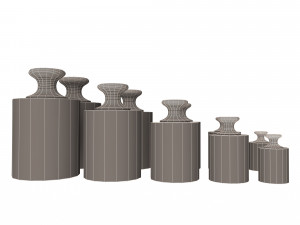 antique scale weights set 3D Модель