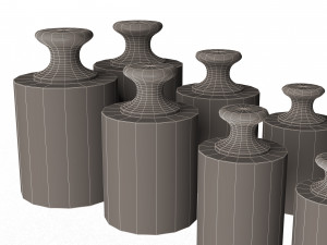 antique scale weights set 3D Модель