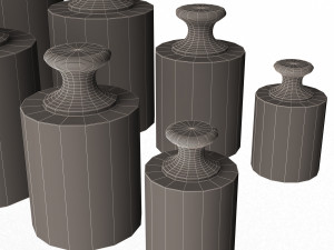 antique scale weights set 3D Модель