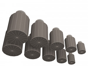 antique scale weights set 3D Модель
