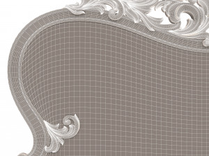 carved headboard 01 Modelo 3D