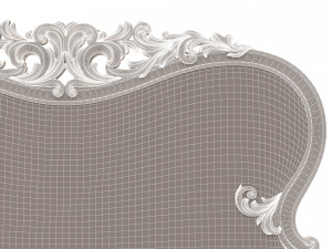 carved headboard 01 Modelo 3D