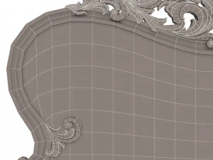 carved headboard 01 3D Model
