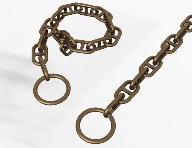 piece of anchor ship chain 3D Model .c4d .max .obj .3ds .fbx .stl .blend 