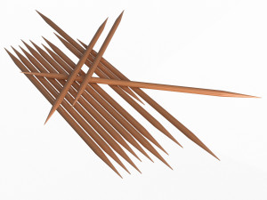 pile of wooden toothpicks Modelo 3D