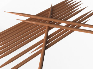 pile of wooden toothpicks 3D Model