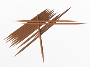 pile of wooden toothpicks 3D Model