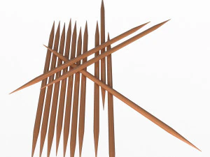 一堆木牙签 3D 模型