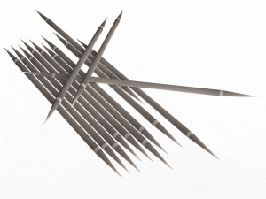 pile of wooden toothpicks 3D Model