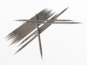 pile of wooden toothpicks 3D Model