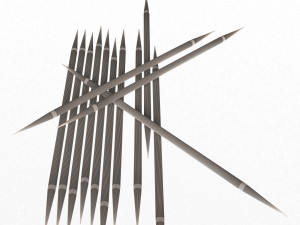 pile of wooden toothpicks 3D Model