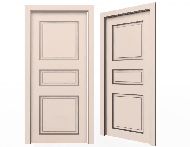 carved door classic 06 3D Model .c4d .max .obj .3ds .fbx .stl .blend 