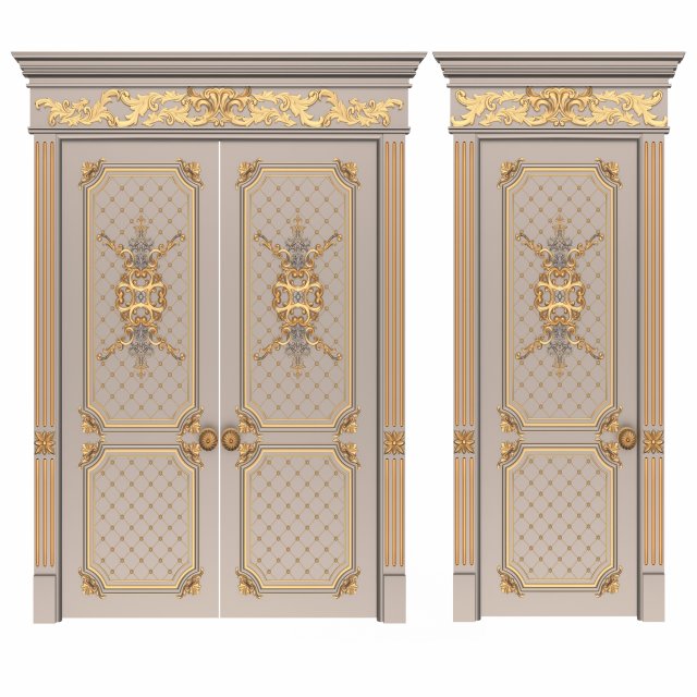 carved door classic 05 Model 3D .c4d .max .obj .3ds .fbx .stl .blend 