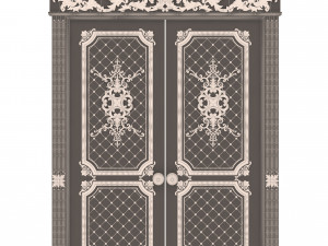 carved door classic 05 Model 3D