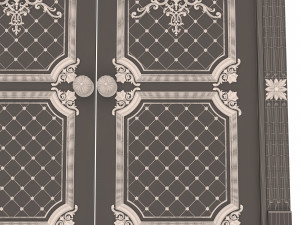 carved door classic 05 Model 3D
