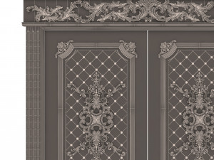 carved door classic 05 Model 3D